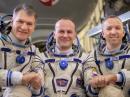 (L-R) Expedition 52 flight engineers Paolo Nespoli, IZ0JPA, of ESA, Sergey Ryazanskiy of Roscosmos, and Randy Bresnik of NASA. [NASA photo by Bill Ingalls]